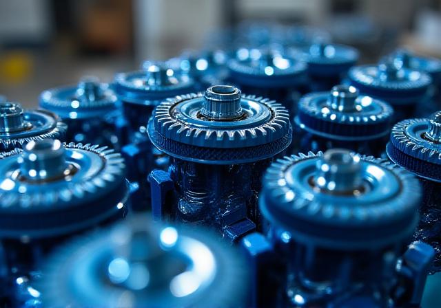 Close up of high-precision automotive components being loaded